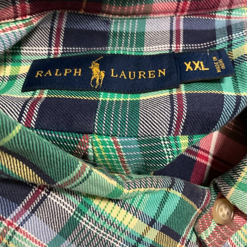 Ralph Lauren Shirt Mens XXL Long Sleeve‎ Button Down Plaid Office Preppy Ivy